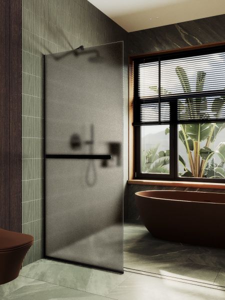 Душевая перегородка MaybahGlass MGD-728-6у 79см чёрный