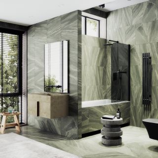 Шторка на ванну MaybahGlass MGV-773-6 50см чёрный