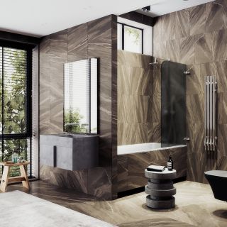 Шторка на ванну MaybahGlass MGV-649-4 40см хром глянцевый