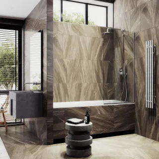 Шторка на ванну MaybahGlass MGV-64-5у 80см хром матовый