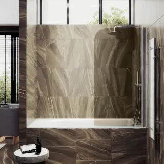 Шторка на ванну MaybahGlass MGV-616-5 70см хром матовый