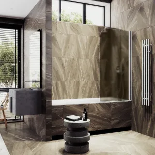 Шторка на ванну MaybahGlass MGV-617-5 70см хром матовый