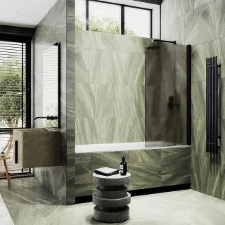 Шторка на ванну MaybahGlass MGV-625-6 80см чёрный