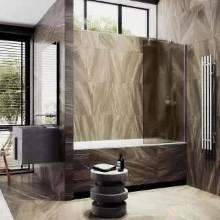 Шторка на ванну MaybahGlass MGV-77-5ш 90см хром матовый