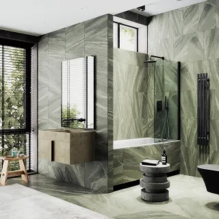 Шторка на ванну MaybahGlass MGV-597-6 50см чёрный