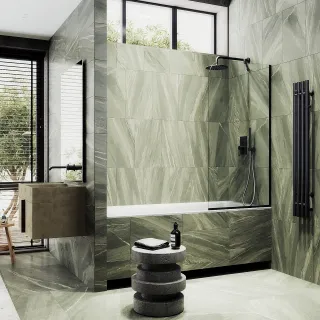 Шторка на ванну MaybahGlass MGV-126-6у 44см чёрный