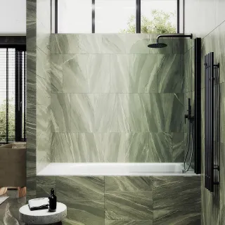 Шторка на ванну MaybahGlass MGV-599-6 70см чёрный