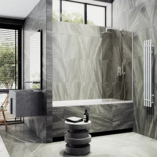 Шторка на ванну MaybahGlass MGV-67-1у 50см белый