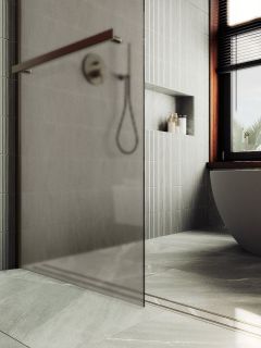 Душевая перегородка MaybahGlass MGD-728-2ш 79см бронза