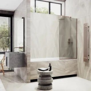 Шторка на ванну MaybahGlass MGV-150-2у 74см бронза