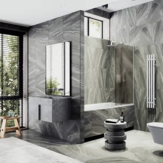 Шторка на ванну MaybahGlass MGV-136-1у 44см белый