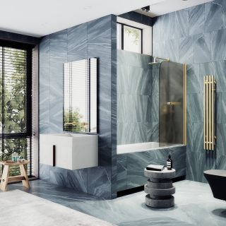 Шторка на ванну MaybahGlass MGV-766-2 40см бронза