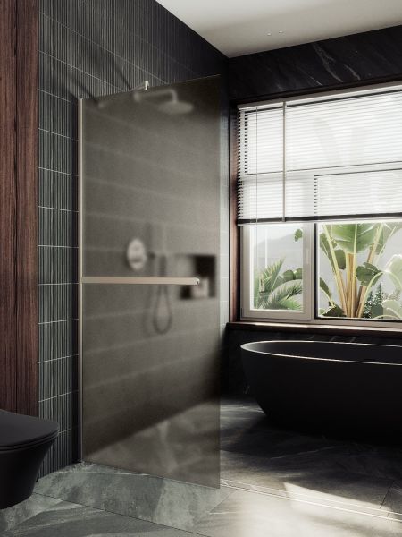 Душевая перегородка MaybahGlass MGD-728-5ш 79см хром матовый