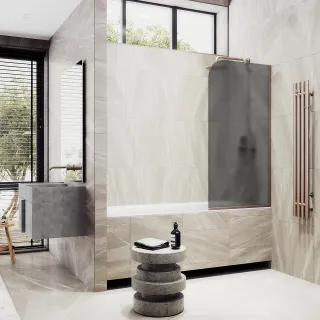 Шторка на ванну MaybahGlass MGV-84-2у 40см бронза