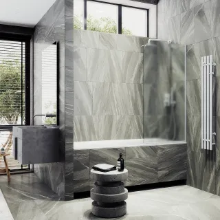 Шторка на ванну MaybahGlass MGV-253-1у 30см белый