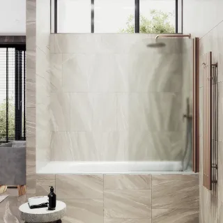 Шторка на ванну MaybahGlass MGV-620-2 70см бронза