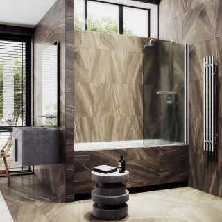 Шторка на ванну MaybahGlass MGV-793-5 80см хром матовый