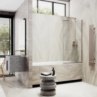 Шторка на ванну MaybahGlass MGV-248-2у 30см бронза