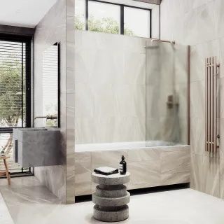 Шторка на ванну MaybahGlass MGV-253-2ш 30см бронза