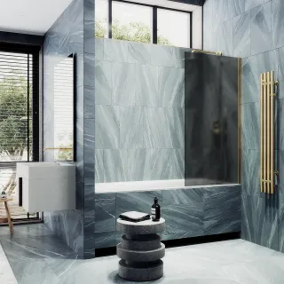 Шторка на ванну MaybahGlass MGV-87-3ш 70см золото