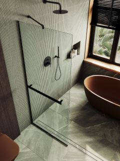 Душевая перегородка MaybahGlass MGD-726-6у 79см чёрный