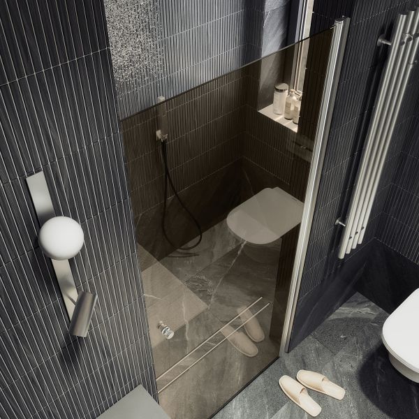 Душевая дверь MaybahGlass MGD-804-5 80см хром матовый