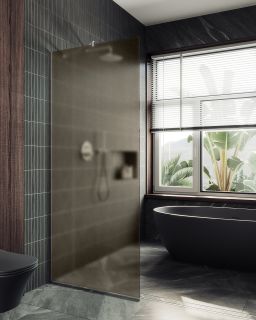 Душевая перегородка MaybahGlass MGD-697-5у 79см хром матовый