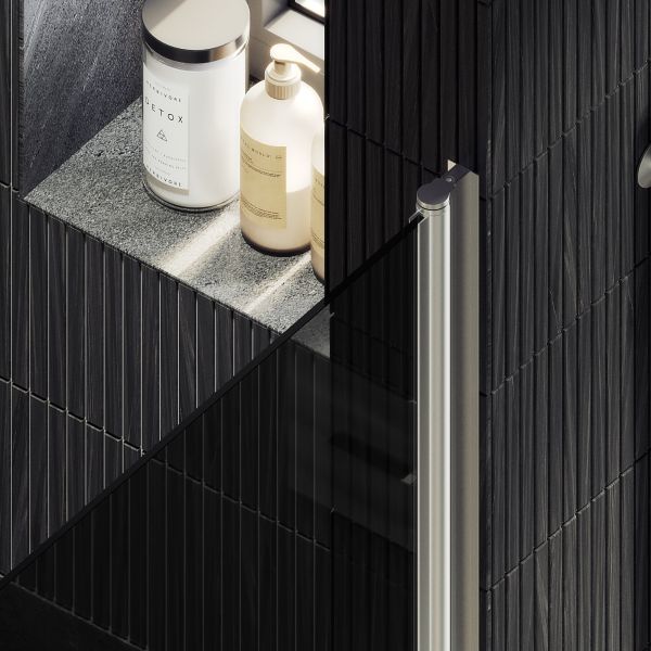 Душевая дверь MaybahGlass MGD-461-5 90см хром матовый/графит