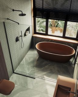 Душевая перегородка MaybahGlass MGD-695-6у 79см чёрный