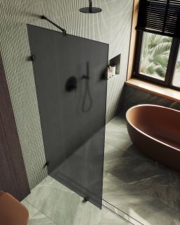 Душевая перегородка MaybahGlass MGD-271-6 79см чёрный