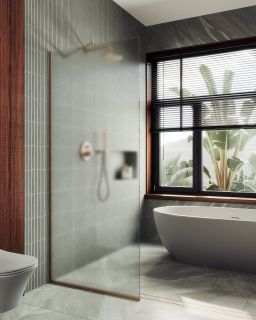 Душевая перегородка MaybahGlass MGD-700-2у 79см бронза