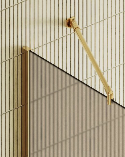 Душевая перегородка MaybahGlass MGD-697-3ш 79см золото