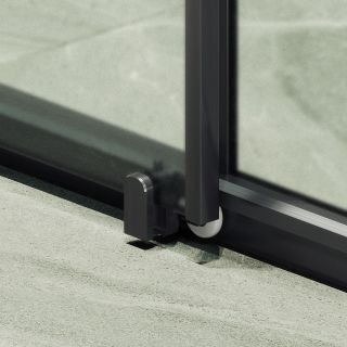 Душевая дверь MaybahGlass MGD-1280-6 120см чёрный/сатин