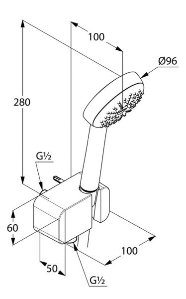 Душевая лейка Kludi Logo с держателем хром 6867005-00