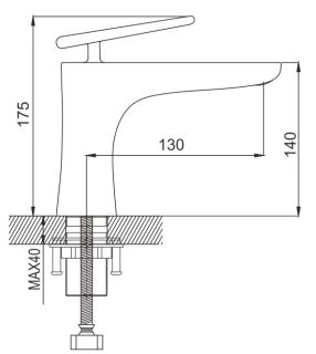 Смеситель для раковины Rose R1601F белый/хром