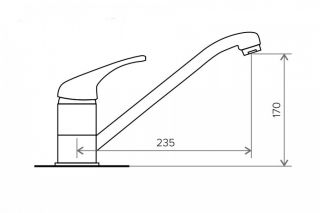 Смеситель для кухни Polygran Низкий серый 726316