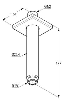 Потолочный кронштейн для верхнего душа Kludi A-QA хром 6653505-00