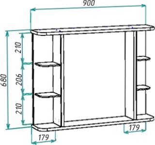 Зеркало с подсветкой Bellezza Рио 90см белый 00000001217