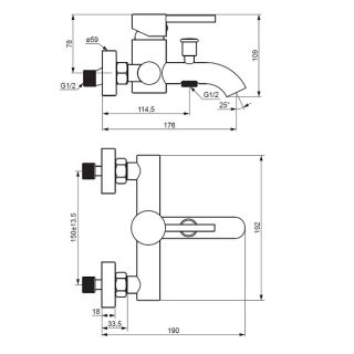 Смеситель для ванны и душа Damixa Scandinavian Pure 361000300 черный