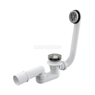 Слив-перелив для глубокого душевого поддона AlcaPlast клик-клак хром A506KM