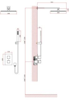 Душевая система DQ Bayern.Liszt DA2515708A04 с термостатом белый матовый