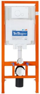 Комплект 4 в 1 BelBagno BB066CHR/BB870SC/BB002-80/BB014-SR-BIANCO унитаз подвесной ONDA BB066CHR с сиденьем BB870SC система инсталляции для унитазов BB002-80 с кнопкой смыва BB014-SR-BIANCO