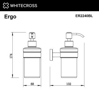 Дозатор для жидкого мыла подвесной WHITECROSS Ergo ER2240GLB брашированное золото