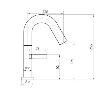 Cмеситель для раковины Knotlor SS-30/GM, оружейная сталь