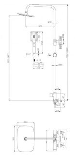 Душевая стойка BelBagno ACQUA-DOCM-CRM хром