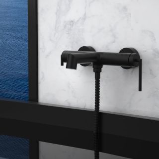 Смеситель для ванны с душем BelBagno Acqua ACQUA-VASM-NERO, черный матовый