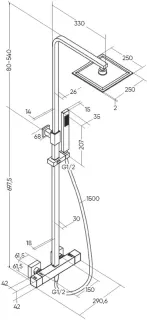Душевая стойка Milleau Tissage ML8018AB.DT-CR хром