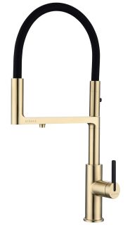 Смеситель для кухни Paulmark Tornado To213402-SBG светлое брашированное золото