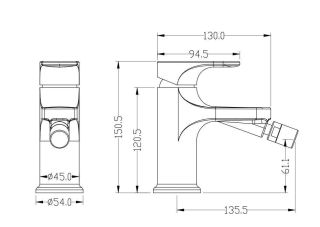 Смеситель для биде Boheme Spectre 456-MG золото матовое