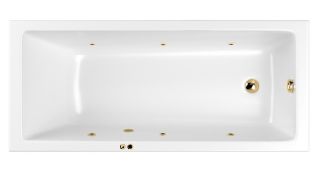 Гидромассажная ванна Whitecross Wave Slim 0111.180080.100.SOFT.GL 180x80см Soft золото